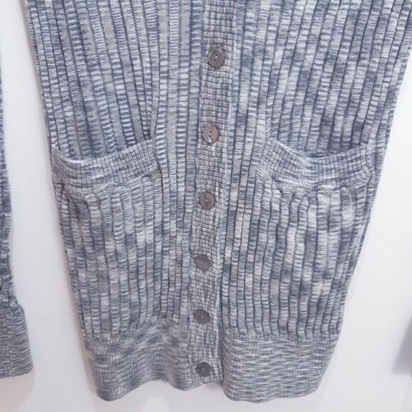 Moda International 100% Cotton Long Gray Cardy - Picture 3 of 10
